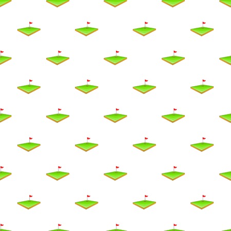Golf course pattern. Cartoon illustration of golf course vector pattern for webのイラスト素材