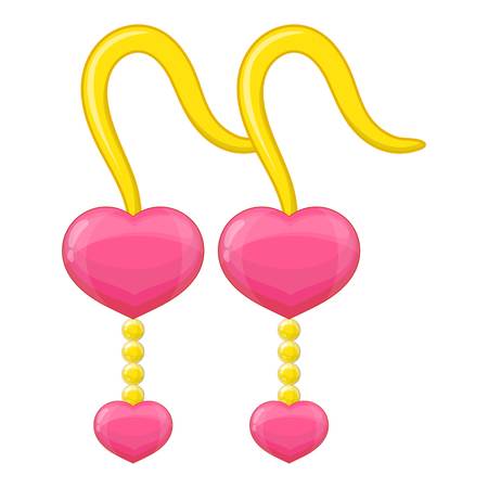 Pink earrings icon. Cartoon illustration of pink earrings vector icon for web designのイラスト素材
