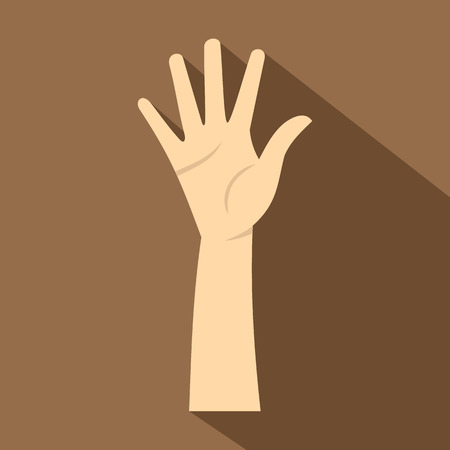 Hand showing five fingers icon. Flat illustration of hand showing five fingers vector icon for webのイラスト素材