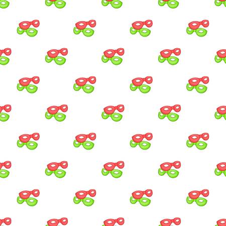 Green and red masks pattern. Cartoon illustration of green and red masks vector pattern for webのイラスト素材
