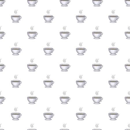 Cup of coffee pattern. Cartoon illustration of cup of coffee vector pattern for webのイラスト素材