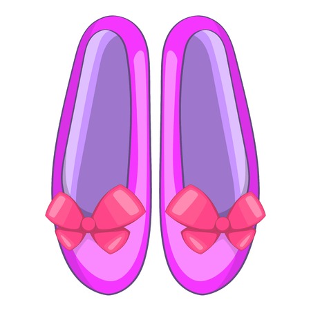 Shoes with a bow icon. Cartoon illustration of shoes with a bow vector icon for web designのイラスト素材