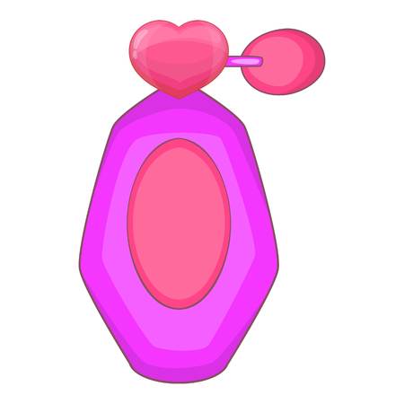 Pink perfume flacon icon. Cartoon illustration of perfume flacon vector icon for web designのイラスト素材