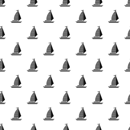 Yacht with sails pattern. Simple illustration of yacht with sails vector pattern for webのイラスト素材