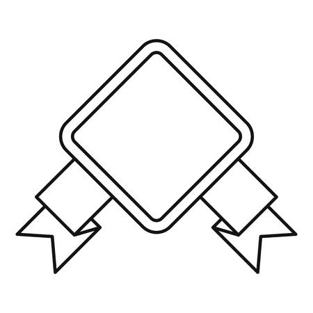 Rhombic banner icon. Outline illustration of rhombic banner vector icon for webのイラスト素材