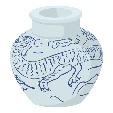 Chinese vase icon. Cartoon illustration of chinese vase vector icon for webのイラスト素材