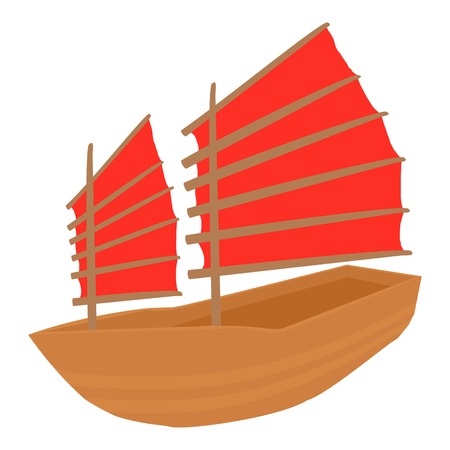 Chinese ship icon. Cartoon illustration of chinese ship vector icon for webのイラスト素材