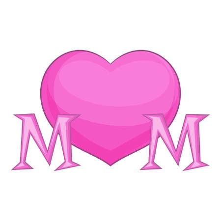 Mothers Day heart icon, cartoon styleのイラスト素材