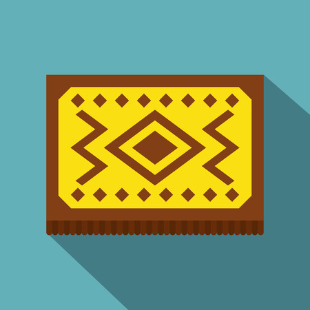 Yellow Turkish carpet icon, flat styleのイラスト素材