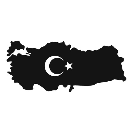 Map of Turkey with national flag symbols iconのイラスト素材