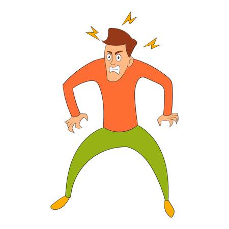 Lightning above man icon. Cartoon illustration of lightning above man vector icon for web designのイラスト素材