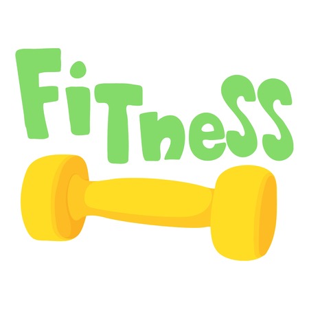 Fitness dumbbell icon. Cartoon illustration of fitness dumbbell vector icon for webのイラスト素材