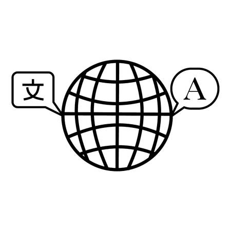 Translate world icon. Outline illustration of translate world vector icon for webのイラスト素材