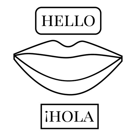 Lips to say words icon. Outline illustration of lips to say words vector icon for webのイラスト素材