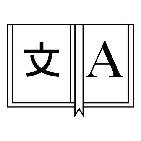 Dictionary japanese to english icon. Outline illustration of dictionary japanese to english vector icon for webのイラスト素材