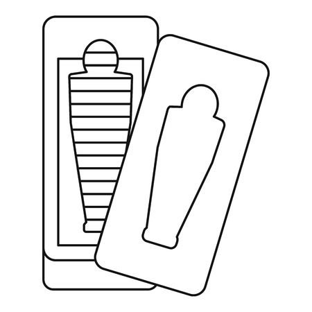 Sarcophagus icon, outline styleのイラスト素材