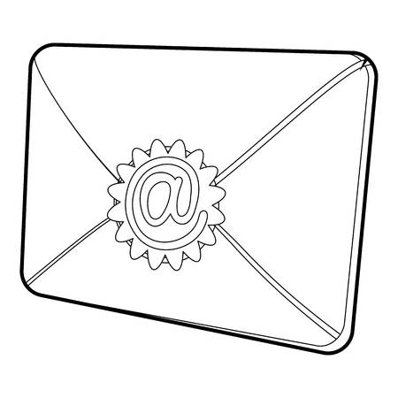 Envelope with email sign icon, isometric 3d styleのイラスト素材