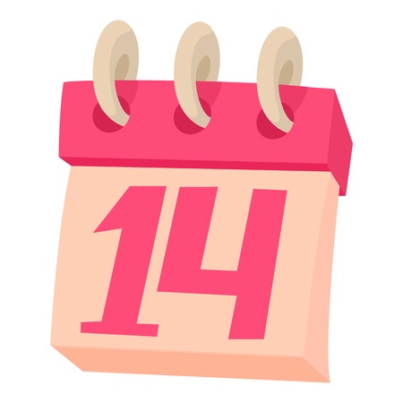 Valentines day calendar icon. Cartoon illustration of vector icon for webのイラスト素材