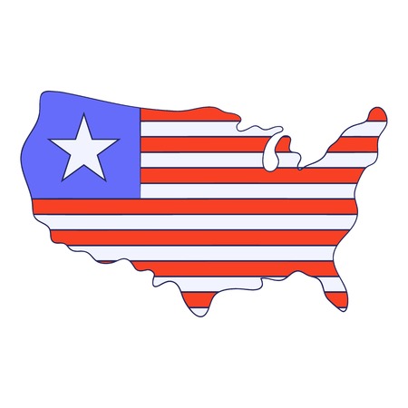 Independence day usa map icon, cartoon styleのイラスト素材
