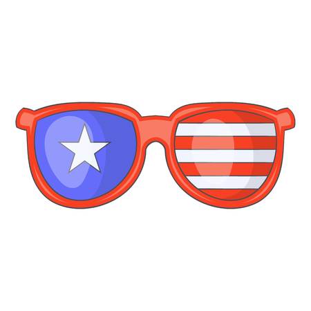 Independence day sunglasses icon, cartoon styleのイラスト素材