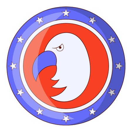 Independence day eagle icon, cartoon styleのイラスト素材