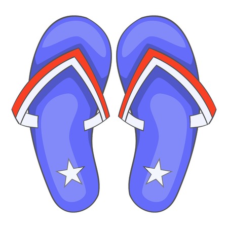 Independence day slippers icon, cartoon styleのイラスト素材