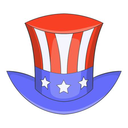 Independence day hat icon, cartoon styleのイラスト素材