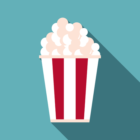 Popcorn icon, flat styleのイラスト素材