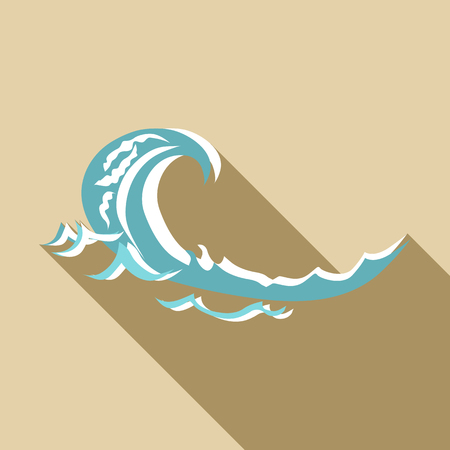 Sea wave icon. Flat illustration of sea wave vector icon for webのイラスト素材