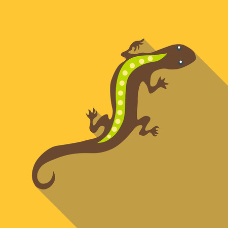 Stripped lizard icon. Flat illustration of stripped lizard vector icon for webのイラスト素材