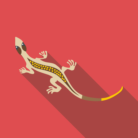 Gray lizard icon. Flat illustration of gray lizard vector icon for webのイラスト素材