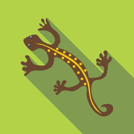 Brown lizard icon. Flat illustration of brown lizard vector icon for webのイラスト素材