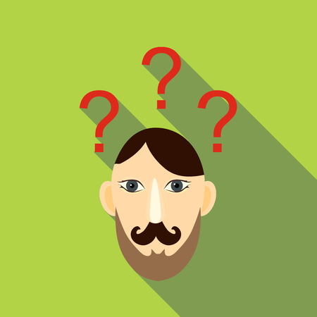 Question brain icon. Flat illustration of question brain vector icon for webのイラスト素材