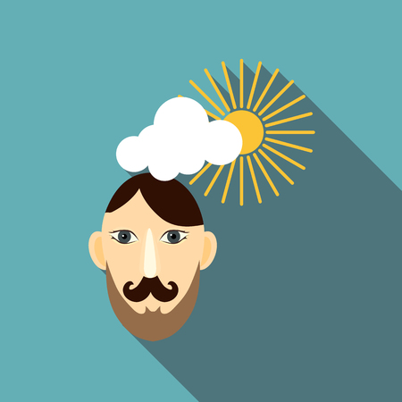 Calm man icon. Flat illustration of calm man vector icon for webのイラスト素材