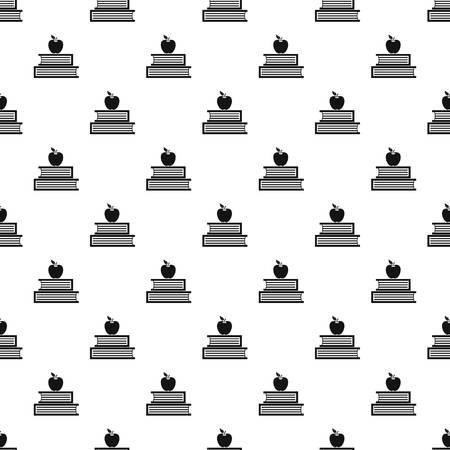 Books and and apple pattern, simple styleのイラスト素材