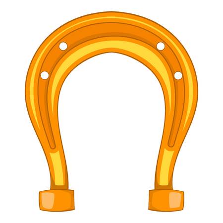 Horseshoe icon. Cartoon illustration of horseshoe vector icon for webのイラスト素材