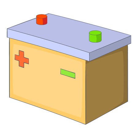 Car accumulator, icon. Cartoon illustration of car accumulator vector icon for webのイラスト素材