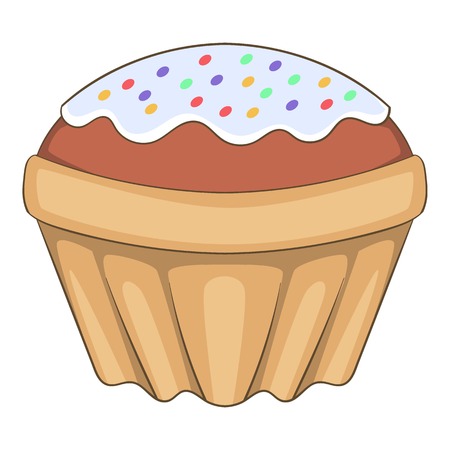 Easter cake icon. Cartoon illustration of Easter cake vector icon for webのイラスト素材