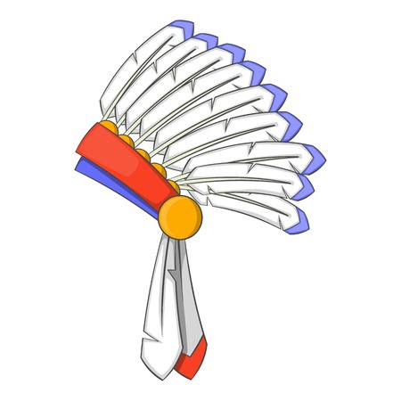 War bonnet icon. Cartoon illustration of war bonnet vector icon for webのイラスト素材