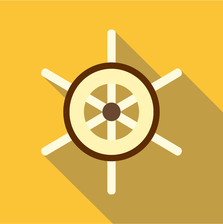 Ship wheel icon, flat styleのイラスト素材
