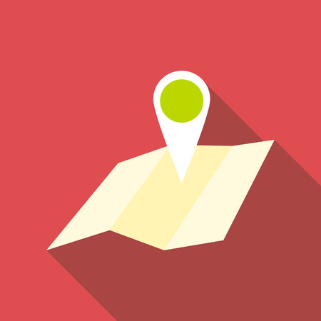 Travel map icon, flat styleのイラスト素材