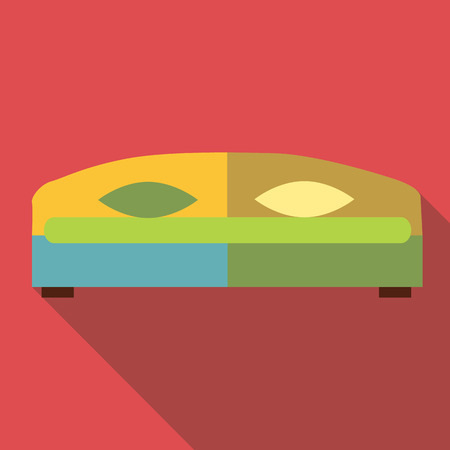 Double bed icon, flat styleのイラスト素材