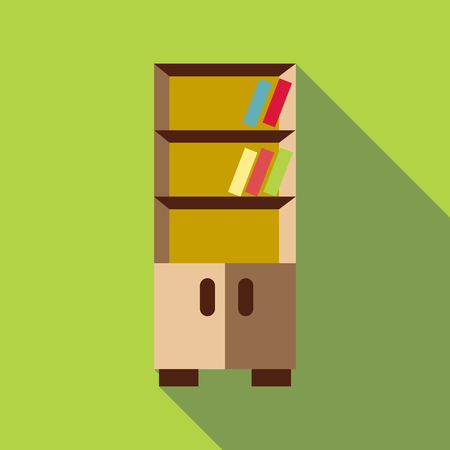 Bookcase icon, flat styleのイラスト素材