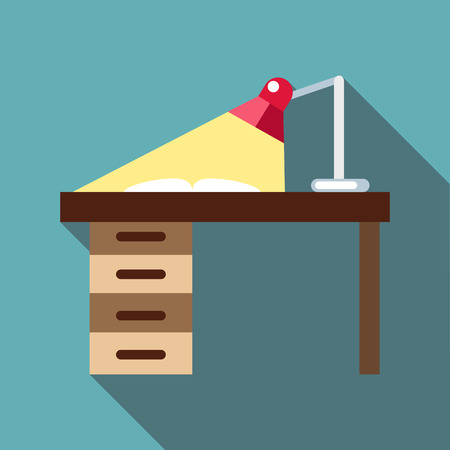 Desk icon, flat styleのイラスト素材