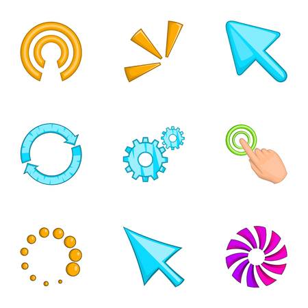 Pointer computer mouse icons set, cartoon styleのイラスト素材