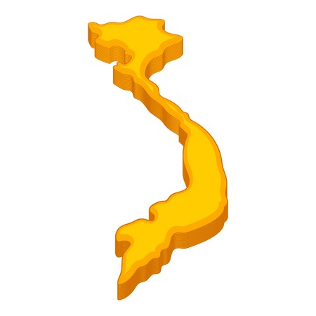 Vietnam map icon, cartoon styleのイラスト素材