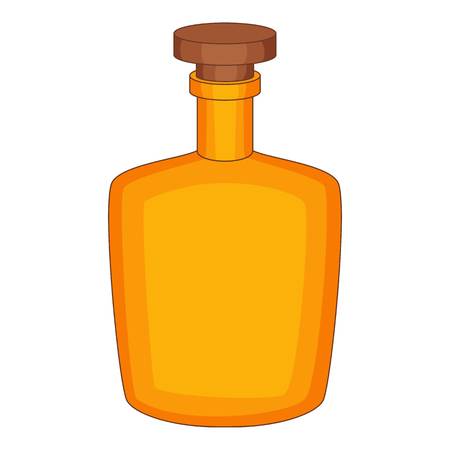 Brown bottle icon, cartoon styleのイラスト素材
