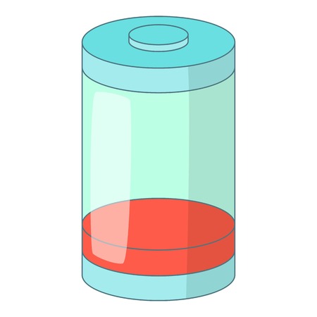 Low battery icon. Cartoon illustration of low battery vector icon for web designのイラスト素材