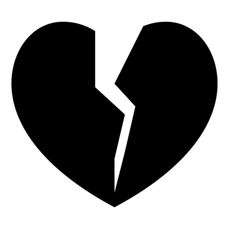 Broken heart icon, simple styleのイラスト素材