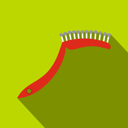 Pet comb icon, flat styleのイラスト素材